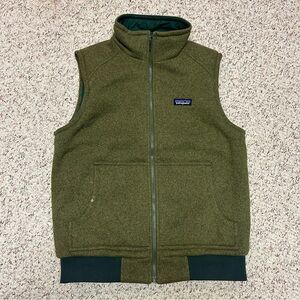 Patagonia Insulated Better Sweater Vest Fatigue Green Quilted Liner Sz Medium